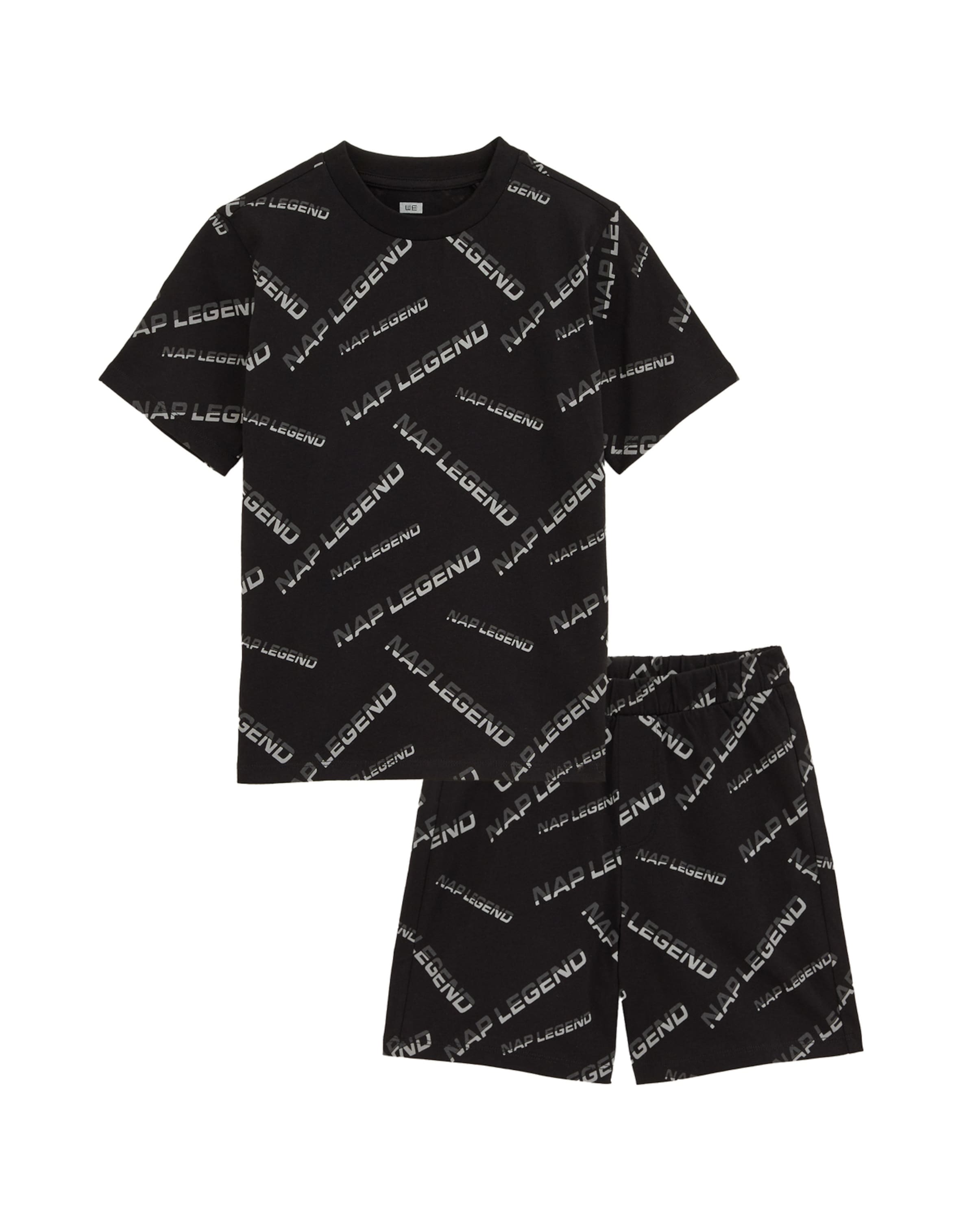 WE Fashion Pidžaama, värv must: eest vaates