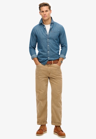 Superdry Regular fit Overhemd 'Essential' in Blauw