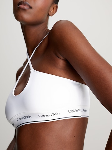 Calvin Klein Swimwear Bustier Bikinitop 'Meta Legacy' in Weiß