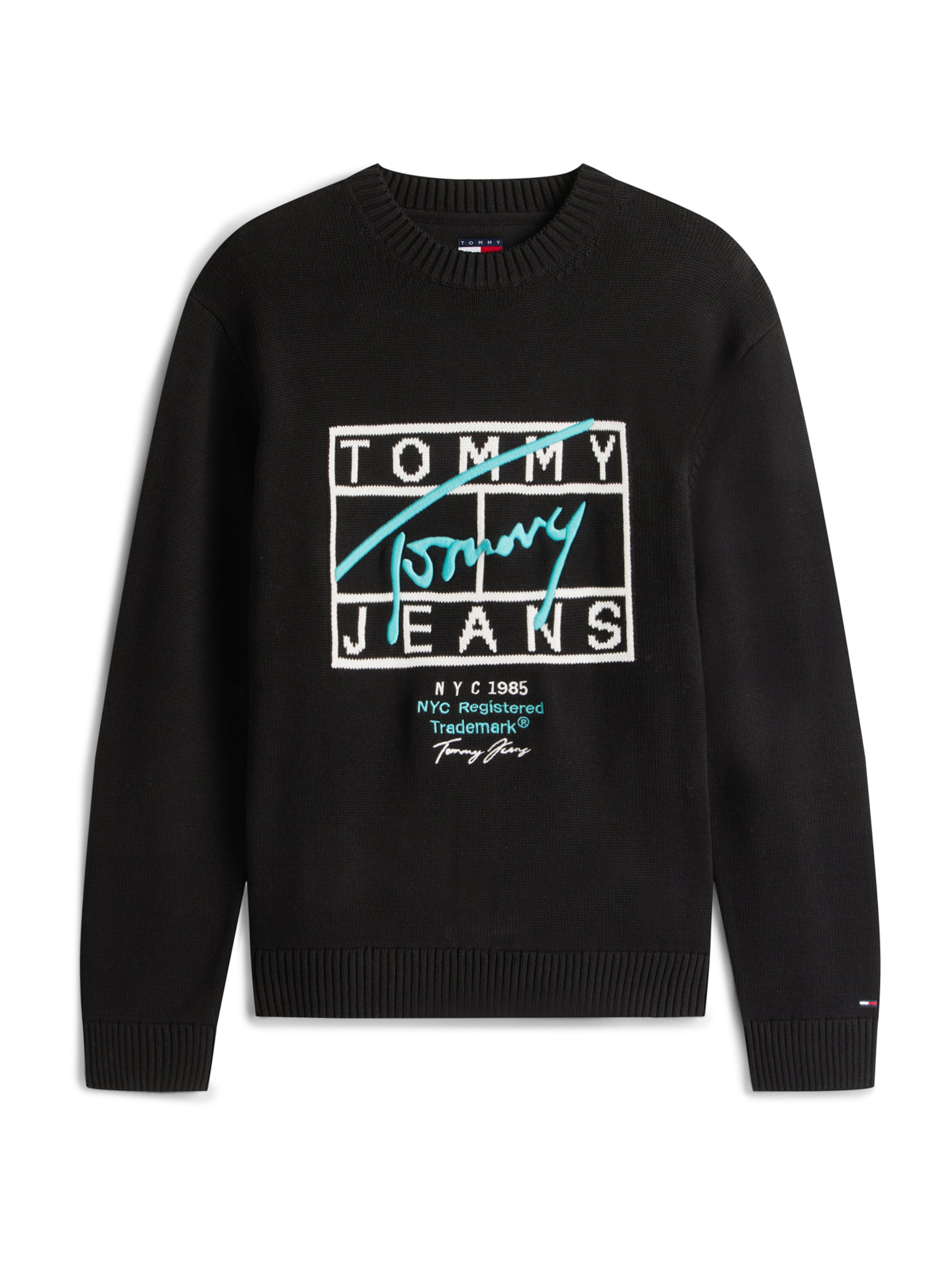 Pulover de la Tommy Jeans pe negru: față