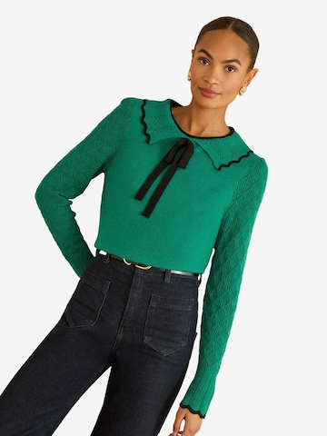 Pull-over love & roses en vert : devant