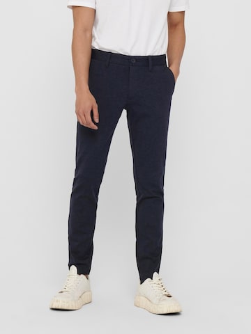 Only & Sons Slim fit Chino trousers 'Mark' in Blue: front