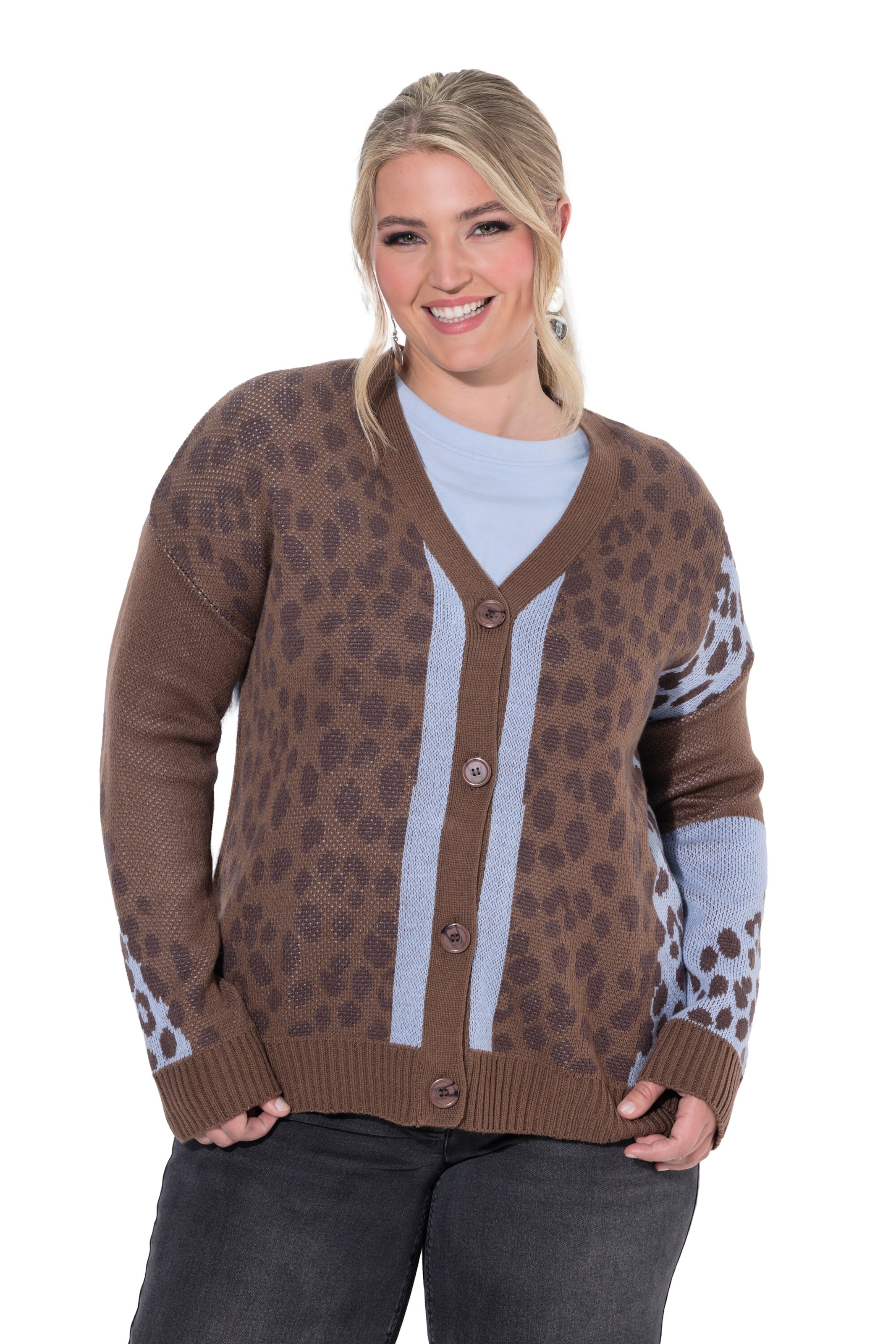 MIAMODA Knit Cardigan in Brown
