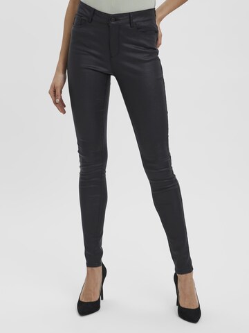 Vero Moda Tall Skinny Broek 'Seven' in Zwart: voorkant