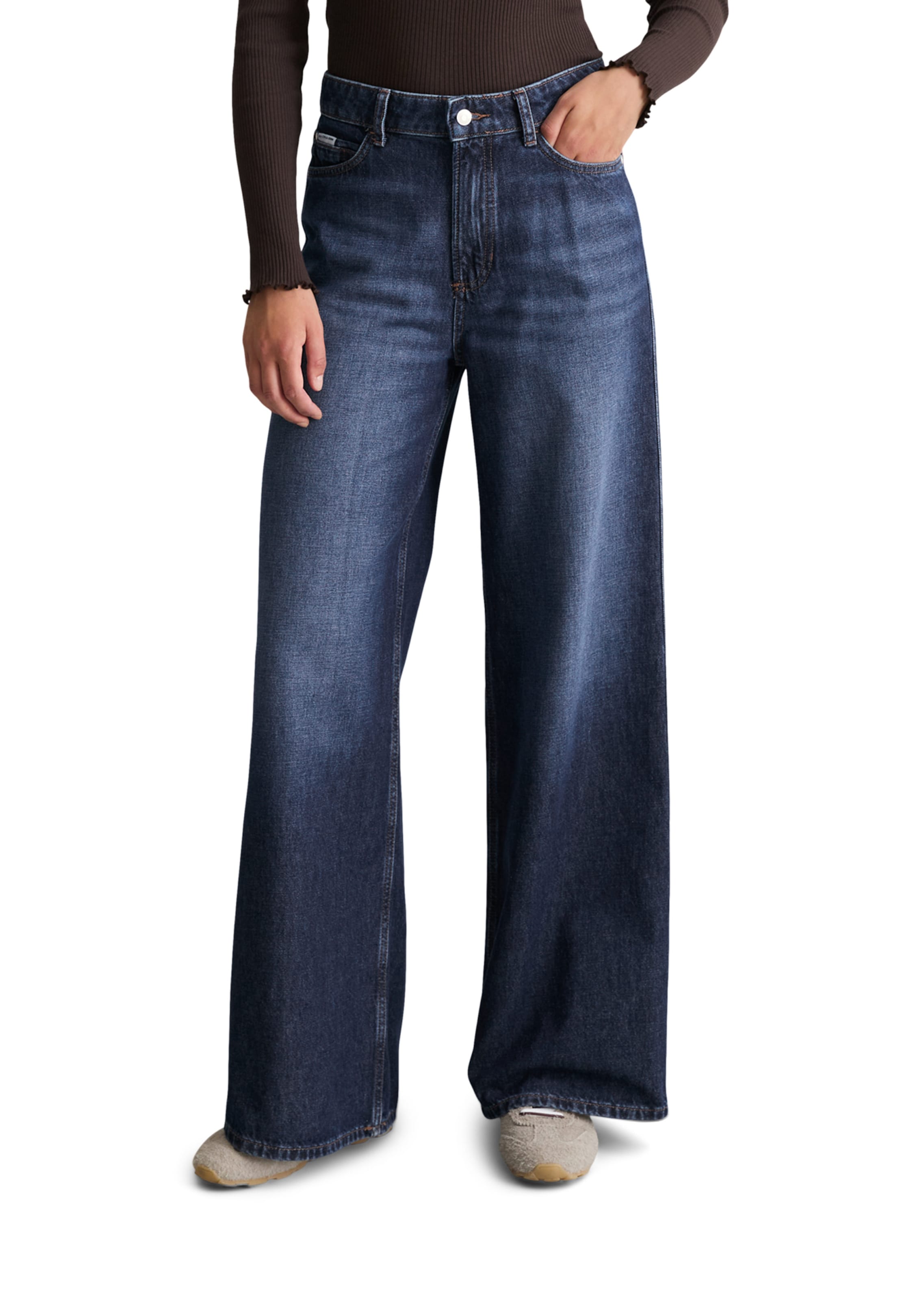 Marc O'Polo DENIM Wide leg Jeans 'Anjo' in Blauw: voorkant