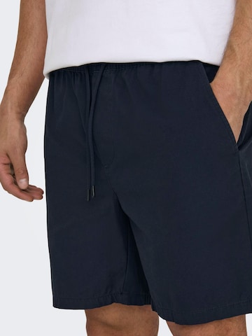 Only & Sons Regular Shorts 'Tel' in Blau