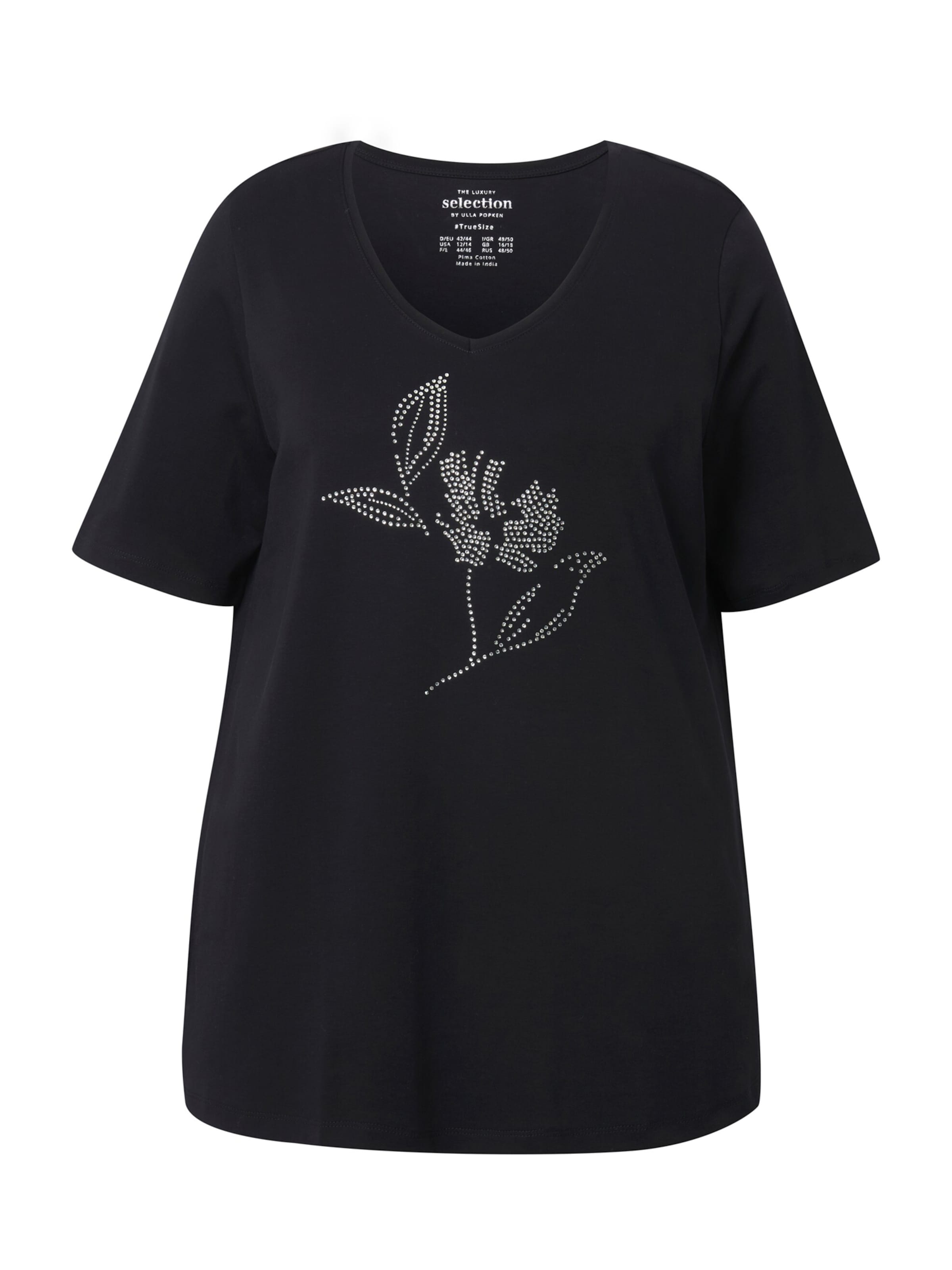 T-shirt Ulla Popken en noir : devant