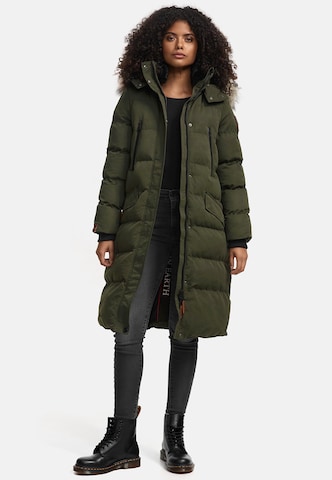 MARIKOO Winter Coat 'Schneesternchen' in Green: front