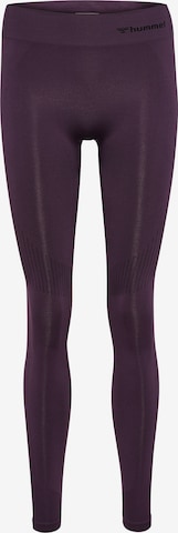 Hummel Skinny Športne hlače | vijolična barva: sprednja stran