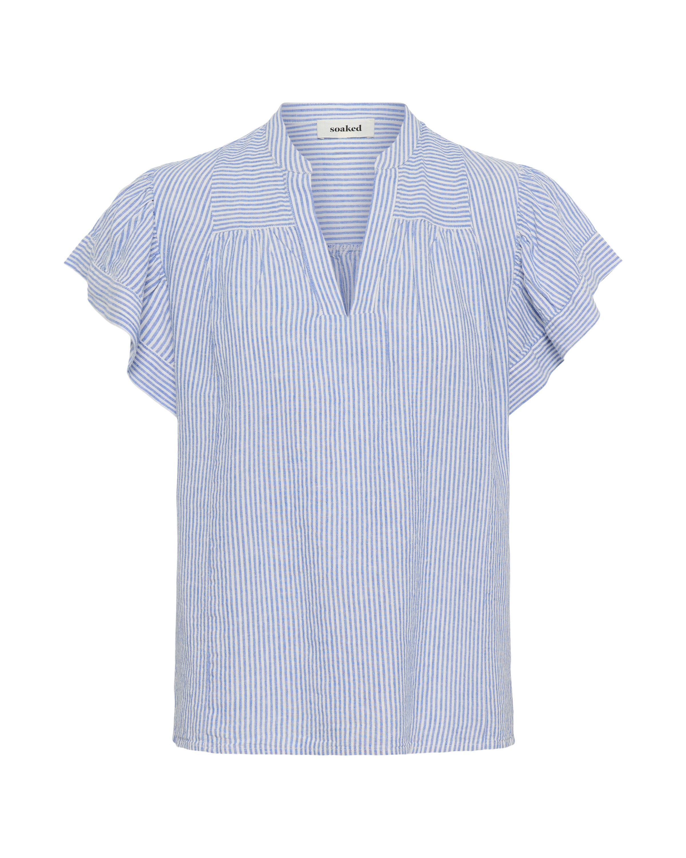 SOAKED IN LUXURY Bluse 'Aria' in Blau: Vorderseite