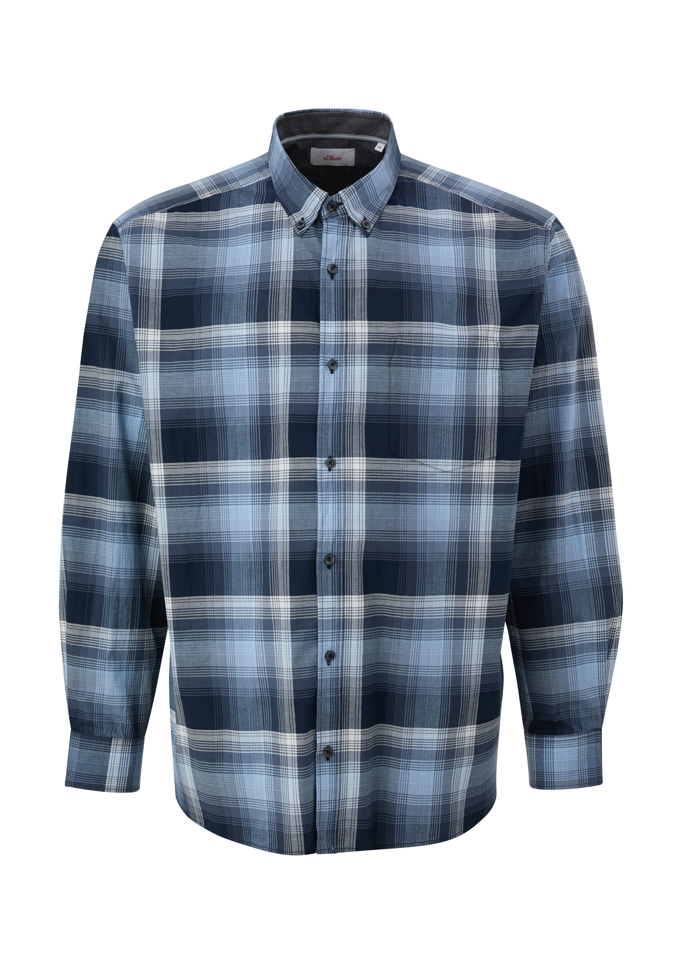 s.Oliver Men Big Sizes Hemd in Blau: Vorderseite