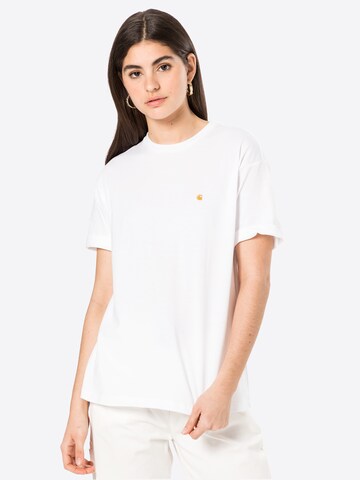 Carhartt WIP Тениска 'Chase' в бяло: отпред