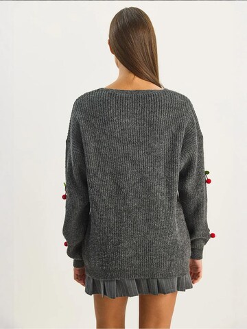 Bianco Lucci Strickjacke in Grau