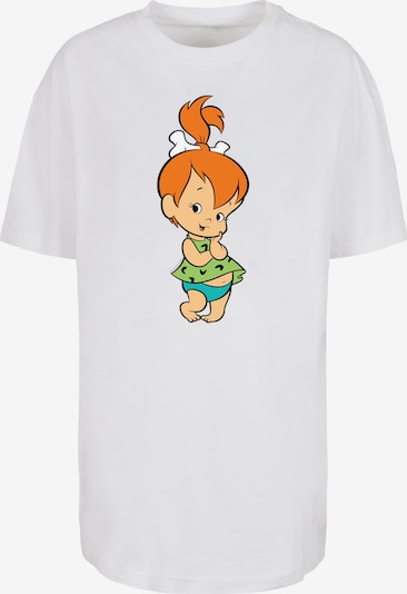 F4NT4STIC T-shirt oversize 'Familie Feuerstein Pebbles Flintstone' en beige / vert / orange / blanc, Vue avec produit