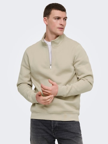 Only & Sons Sweatshirt 'ONSConnor' in Beige