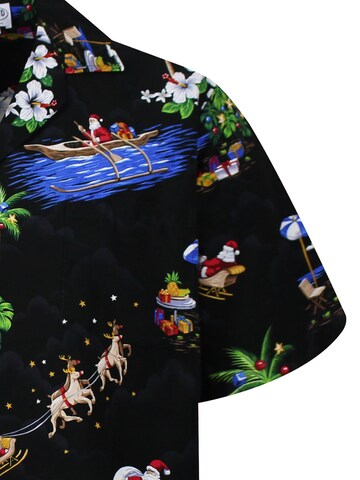 Pacific Legend Regular Fit Hemd 'Christmas Allover'‌‌‌‌‌‌‌‌‌‌ in Schwarz