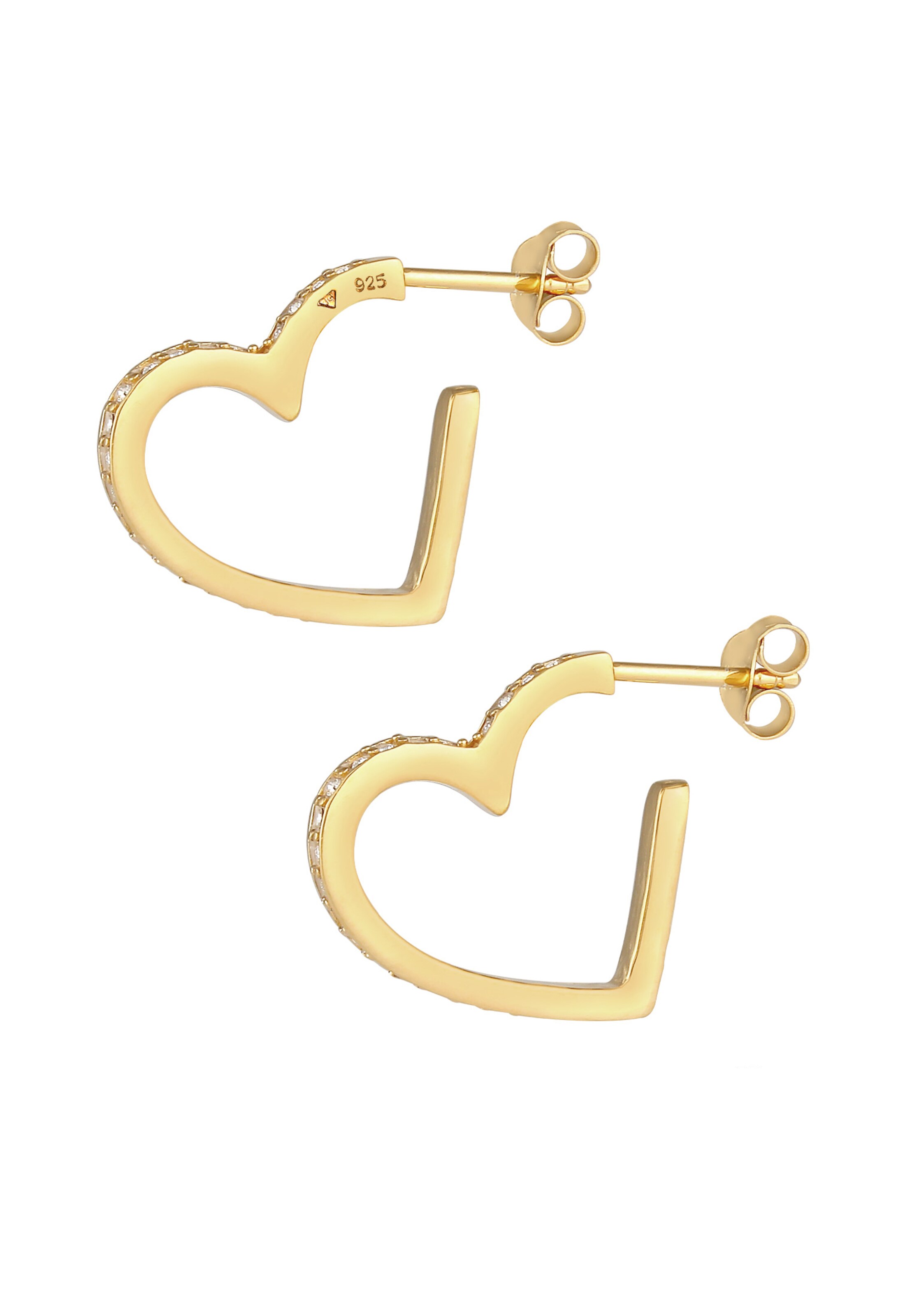 ELLI PREMIUM Ohrringe 'Heart' in Gold