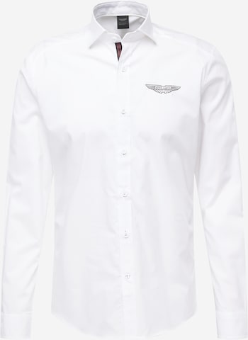 Coupe regular Chemise Hackett London en blanc : devant