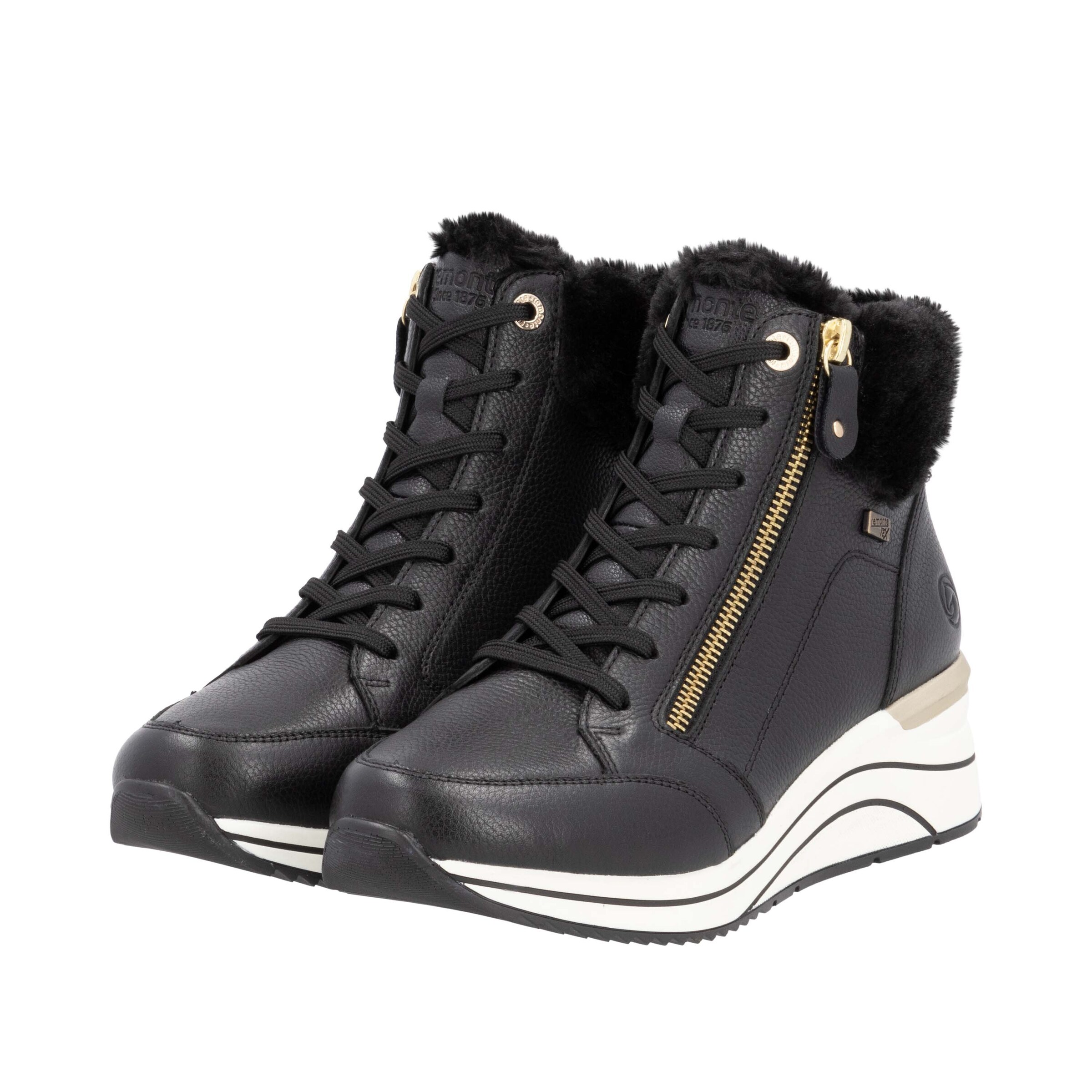 REMONTE Ботинки на шнуровке в Черный