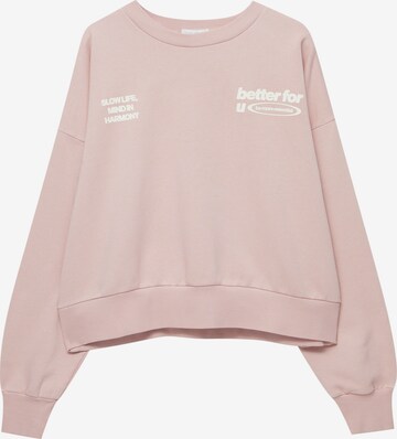 Sweat-shirt Pull&Bear en rose : devant