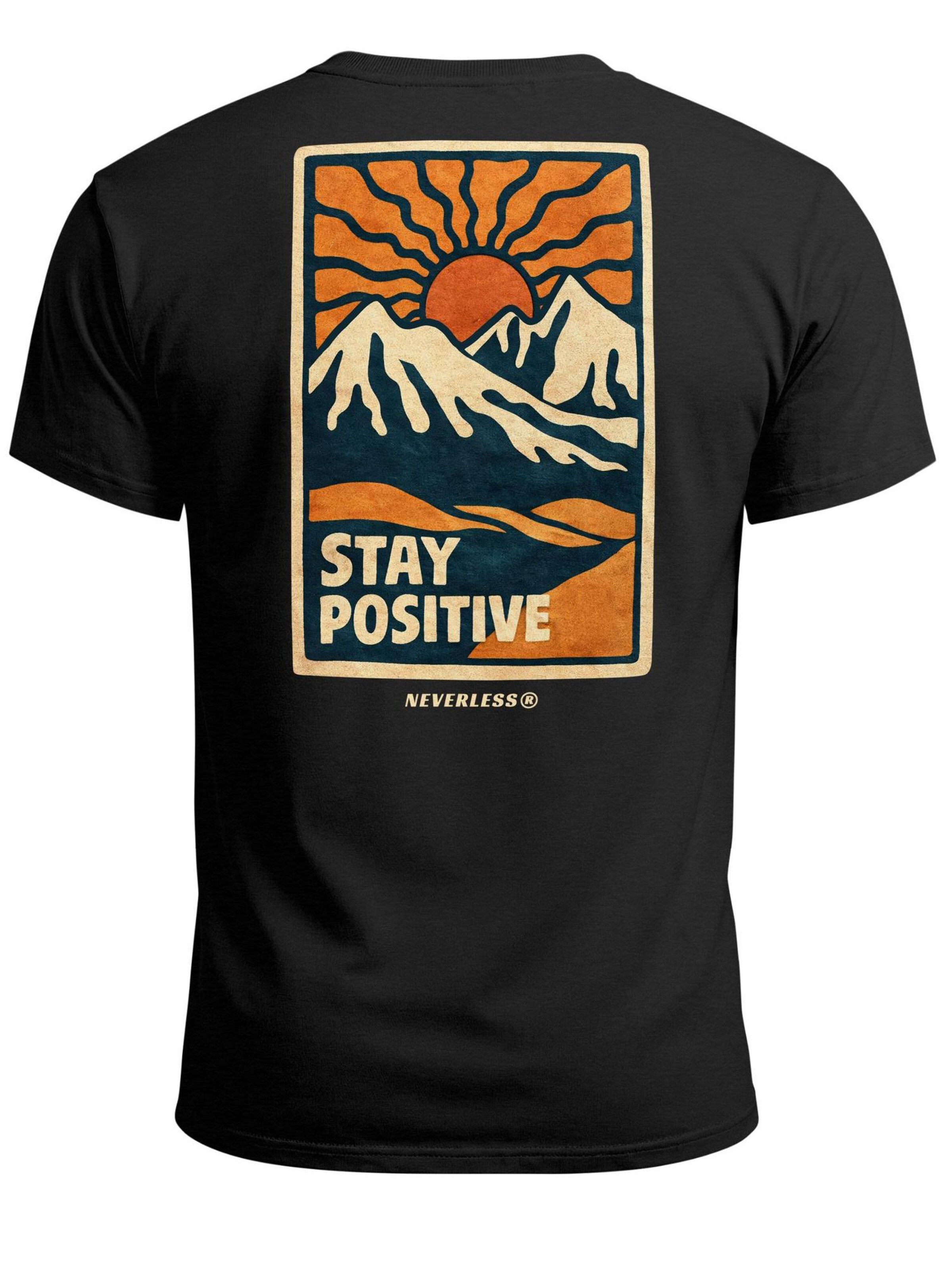 Neverless Shirt 'Stay Positive' in Black