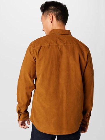 TOM TAILOR Regular fit Button Up Shirt in Brown