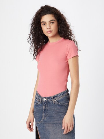 T-shirt WEEKDAY en rose : devant