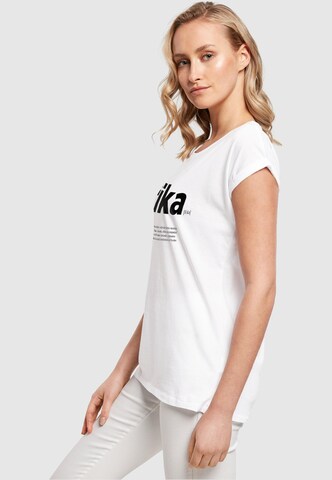 T-shirt 'Fika Definition' Mister Tee en blanc