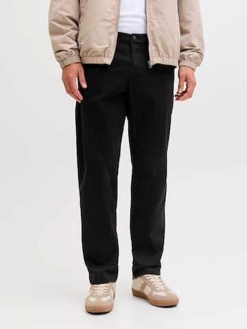 JACK & JONES Loosefit Lærredsbukser 'JPSTKane Dylan' i sort: forside