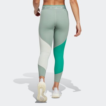 ADIDAS PERFORMANCE Skinny Sportbroek 'Techfit Colorblock' in Groen