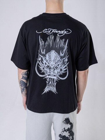 Ed Hardy T-Shirt 'Drags-Back' in Schwarz