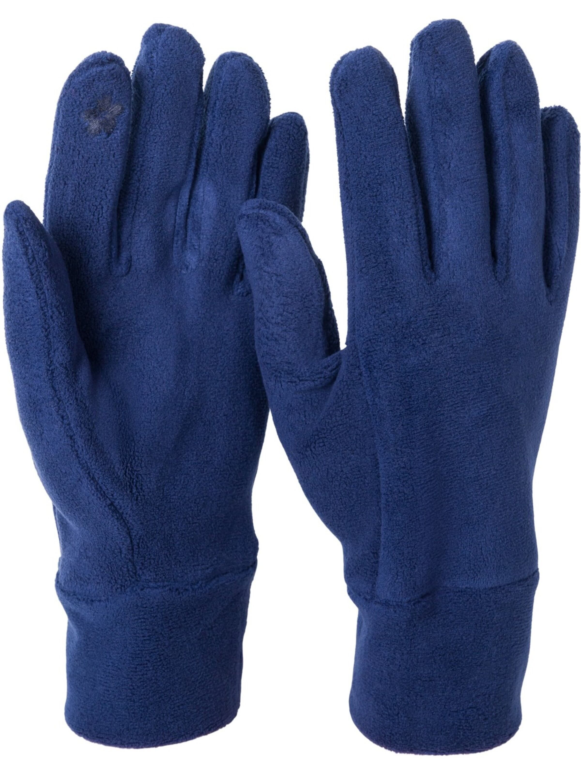 styleBREAKER Fingerhandschuhe 'Einfarbige Touchscreen Fleece Handschuhe'‌‌‌ in Blau: Vorderseite