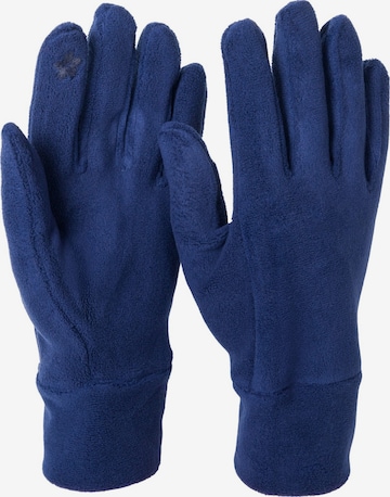 styleBREAKER Fingerhandschuhe 'Einfarbige Touchscreen Fleece Handschuhe' in Blau: Vorderseite