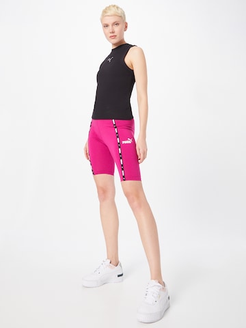 PUMASkinny Sportske hlače 'Power 9' - roza boja