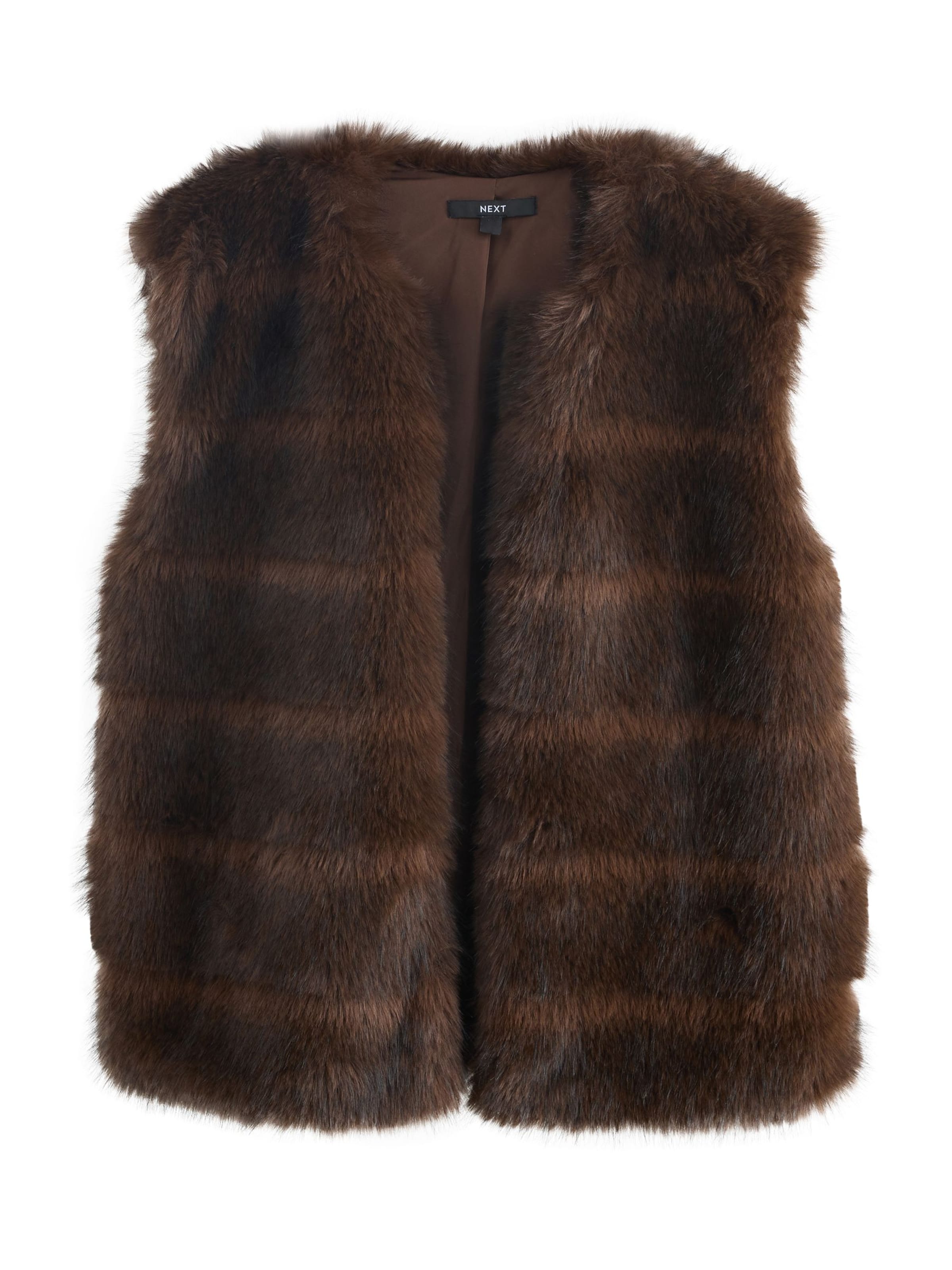 Next Vest i mørkebrun / sort, Produktvisning