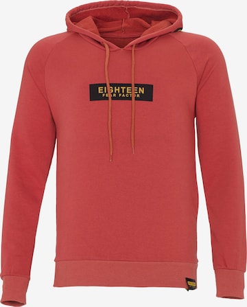 Sweat-shirt PLUS EIGHTEEN en rouge : devant