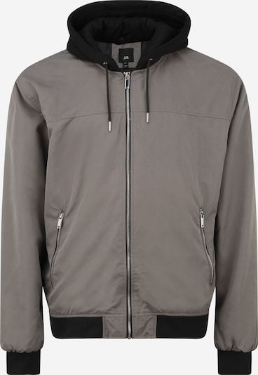 River Island Big & Tall Преходно яке 'B&T Hooded Bomber' в сиво / черно, Преглед на продукта