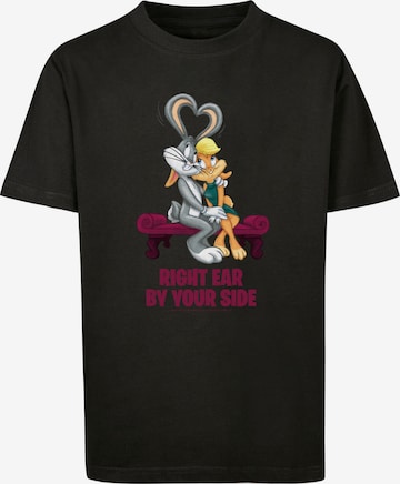 F4NT4STIC Shirt 'Looney Tunes Bugs And Lola Valentine's Cuddle' in Schwarz: predná strana