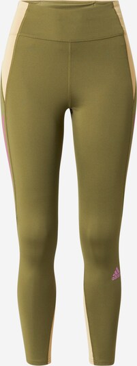 ADIDAS PERFORMANCE Workout Pants 'Own The Run' in Beige / Green / Purple, Item view
