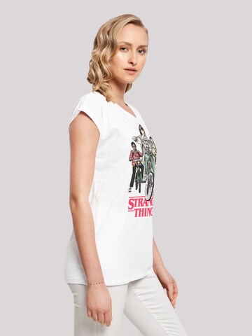 T-shirt 'Stranger Things Retro Bikers Netflix TV Series' F4NT4STIC en blanc