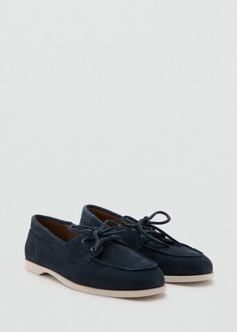 MANGO MAN Lace-Up Shoes 'Nautic' in Blue