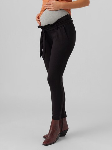 Vero Moda Maternity Skinny Παντελόνι πλισέ 'MEVA' σε μαύρο: μπροστά