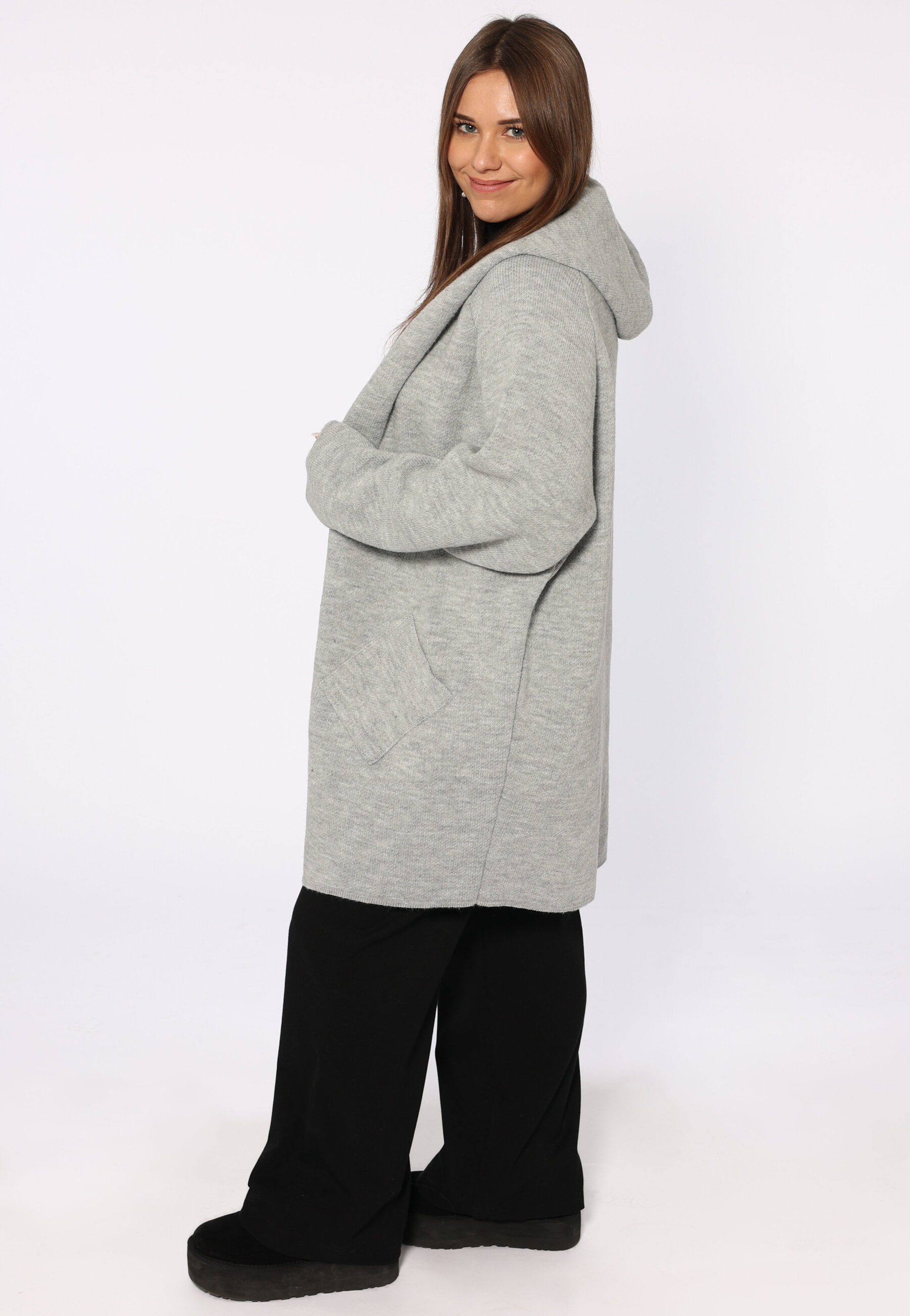 Zwillingsherz Fleece Jacket in Grey