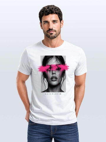 Neverless Shirt 'Photo Portrait' in White: front