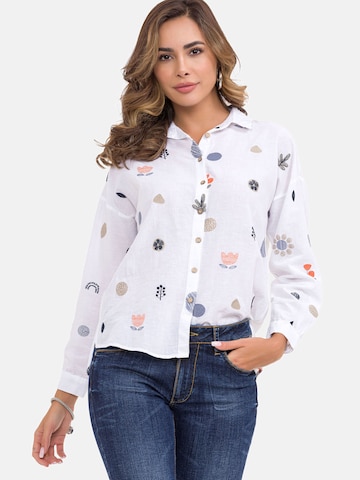 CIPO & BAXX Blouse 'WH130' in Wit: voorkant