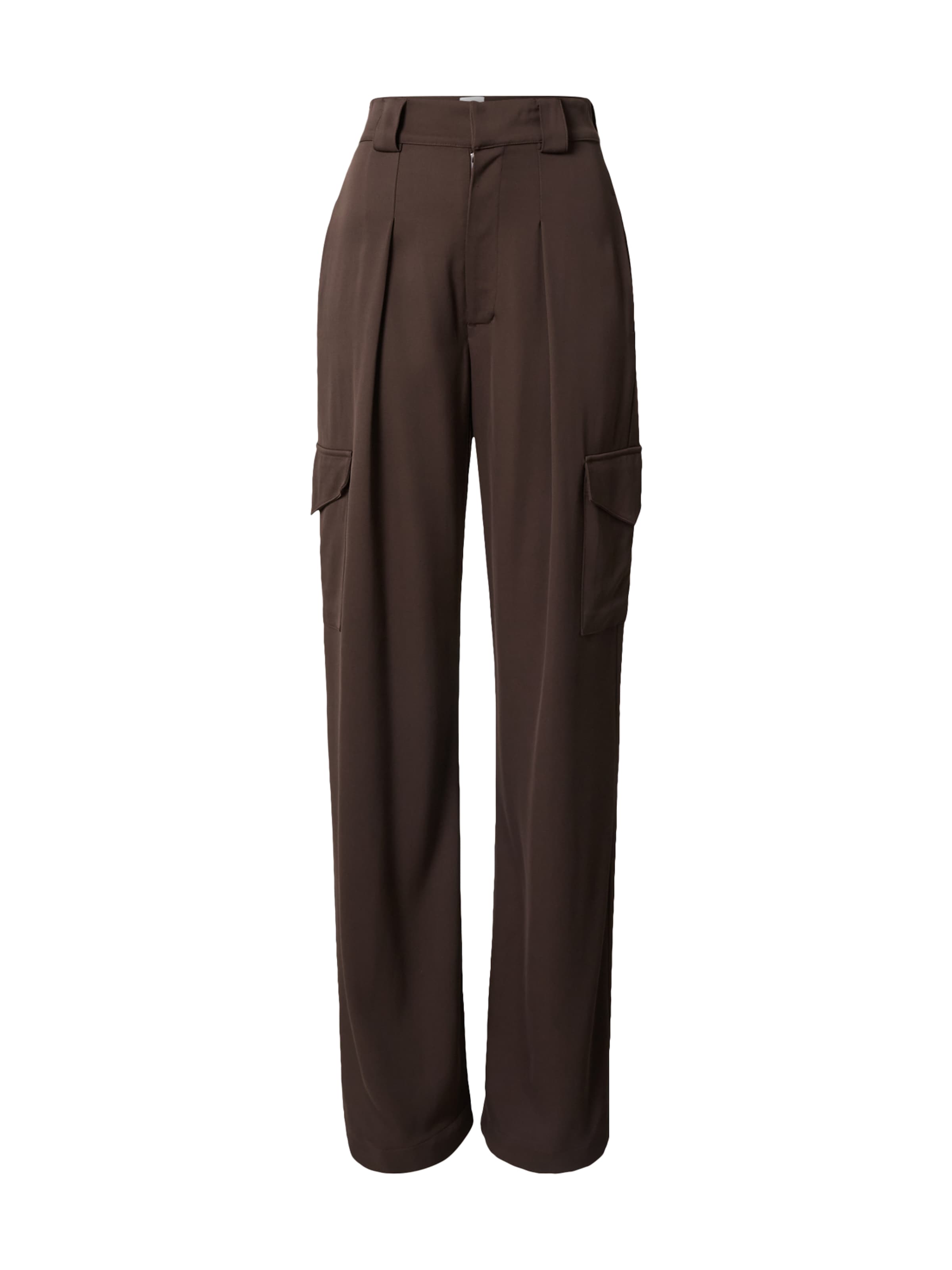 Ema Louise x ABOUT YOU regular Παντελόνι πλισέ 'Lena' σε καφέ: μπροστά