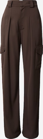 Ema Louise x ABOUT YOU Regular Pleat-Front Pants 'Lena' in Brown: front
