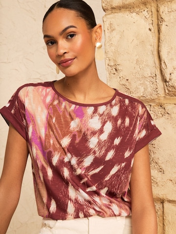 T-shirt love & roses en marron