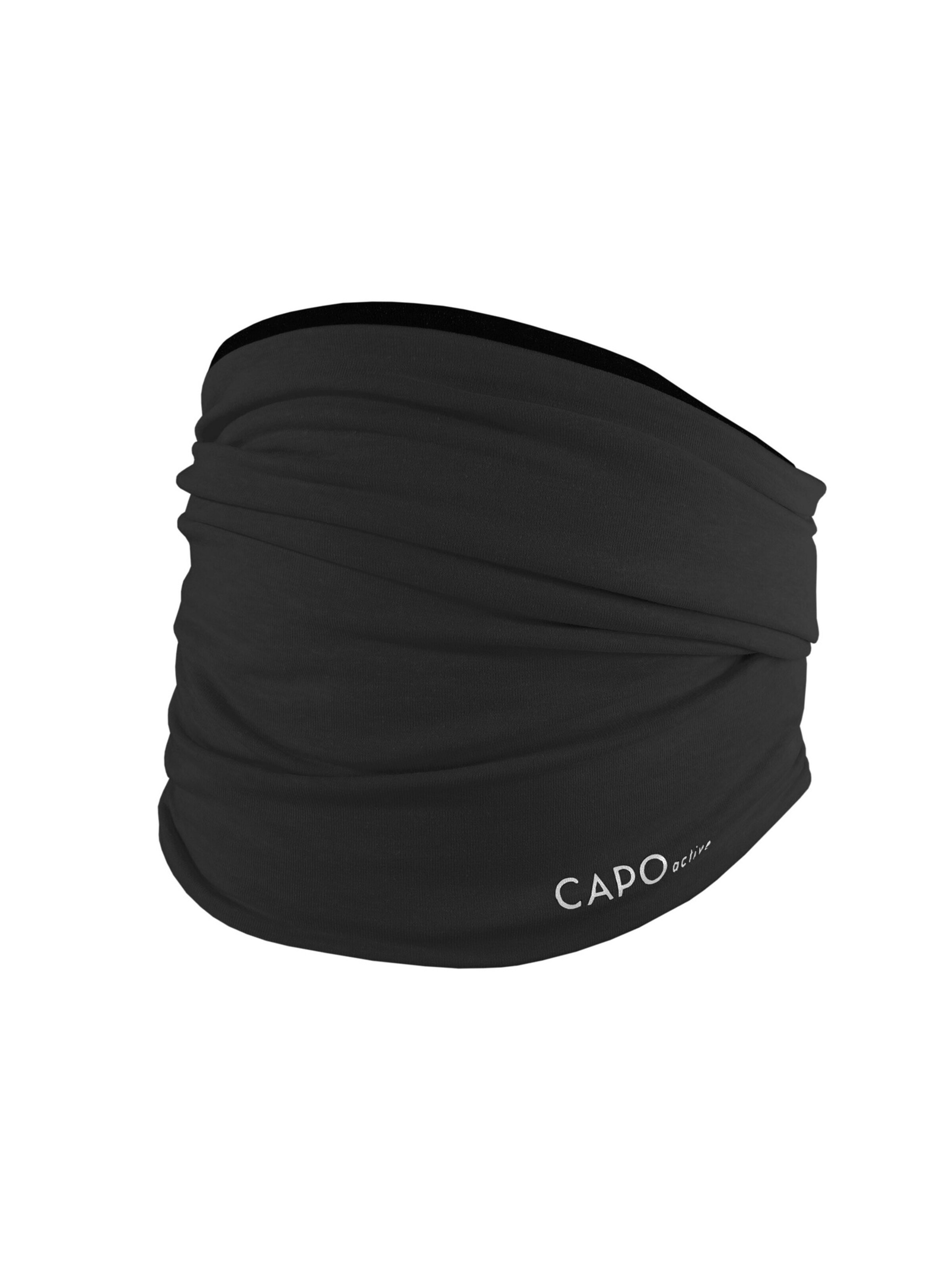 CAPO Schlauchschal 'Tube, Jersey, reversible Reflexbügler'‌‌‌‌‌‌‌‌ in Schwarz: Vorderseite