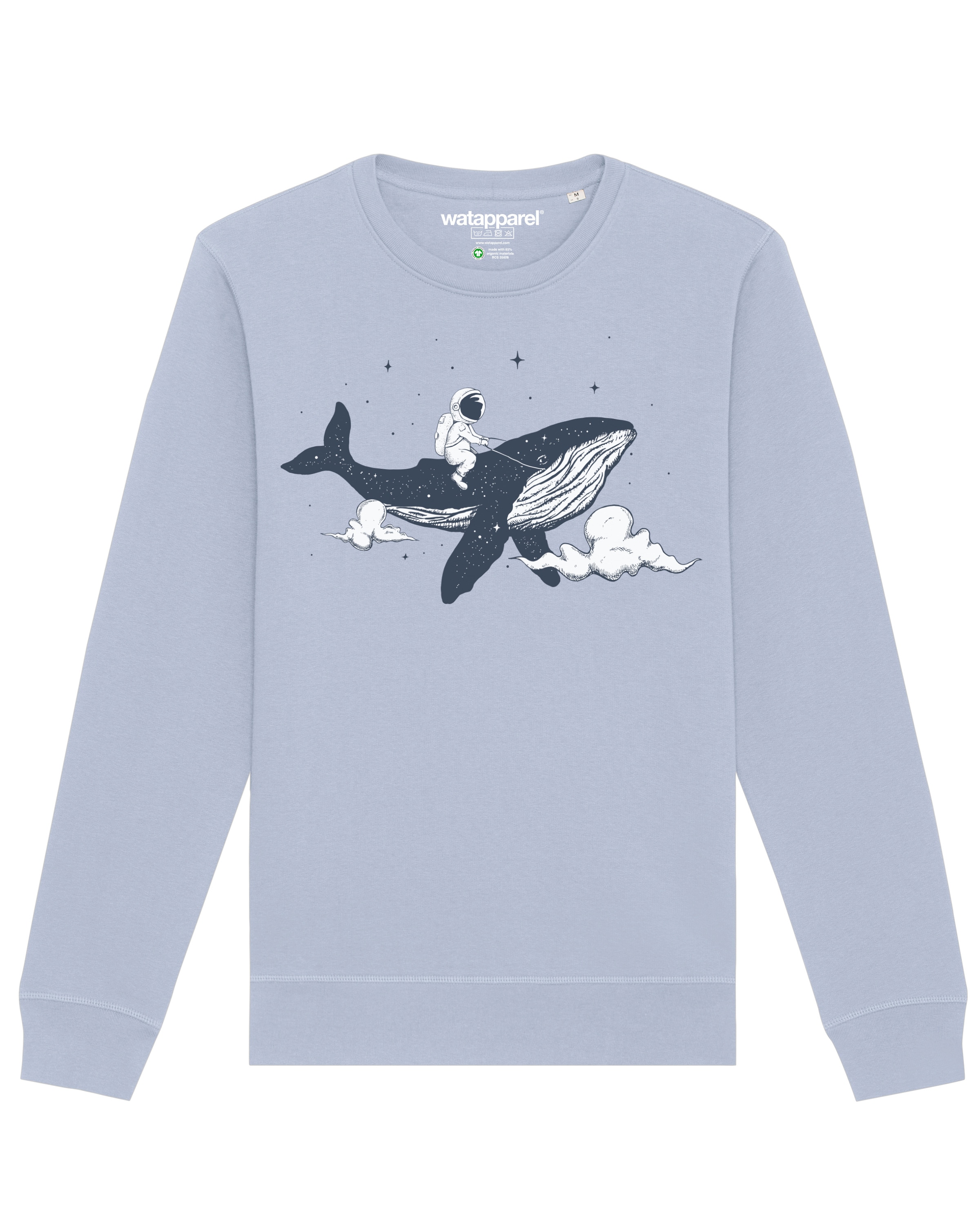 Watapparel Sweatshirt ' Spacewhale ' in Blau: Vorderseite